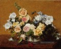 Blumenstrauß aus Rosen und andere Blumen Henri Fantin Latour